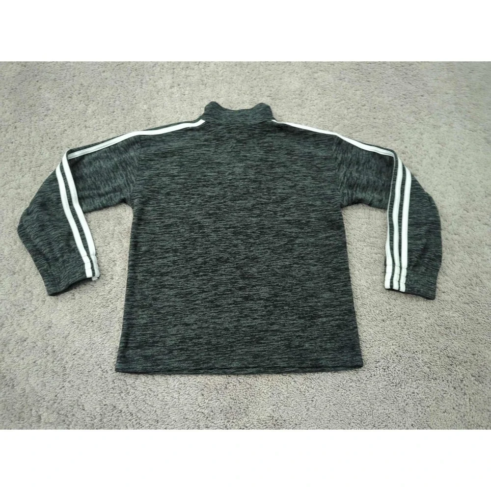 Adidas‎ Sweatshirt Youth Boys S Heather Gray 1/4 Zip Three Stripes Long Sleeve